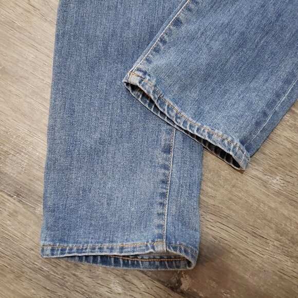 Baldwin The EJ Straight Leg Blue Jeans Light Wash Distressed Sz 27 Made In USA - Picture 5 of 12